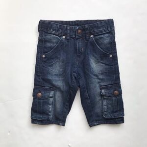 H&M dark wash cargo shorts  EUC 3-4T